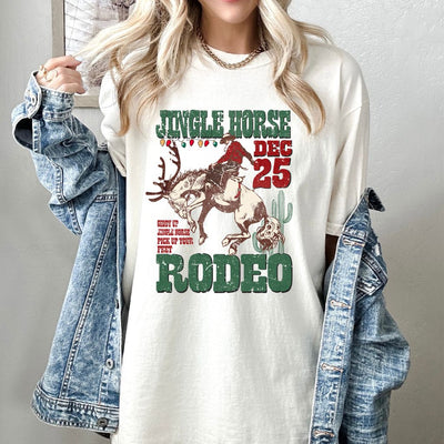 Jingle Horse Christmas Comfort Colors Graphic Tee