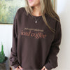 Women's Embroidered Just a Girl Who Loves Coffee Crewneck Sweatshirt