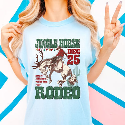 Jingle Horse Christmas Comfort Colors Graphic Tee