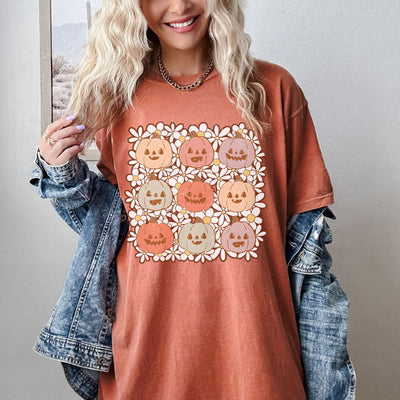 Flower Pumpkin Comfort Colors Tee