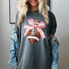 Football Coquette Bow Comfort Colors Graphic Tee Game Day