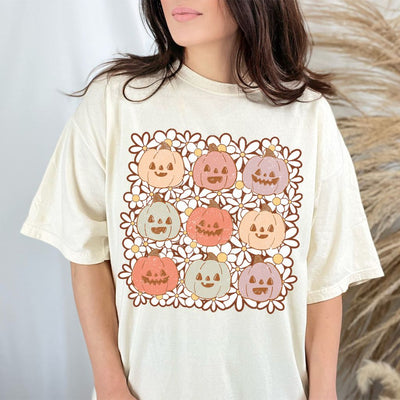 Flower Pumpkin Comfort Colors Tee