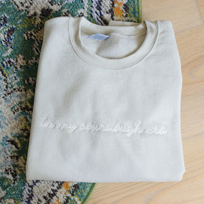 Embroidered In My Sourdough Era Crewneck Sweatshirt