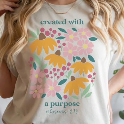 Christian Women's Graphic Tee Created With A Purpose