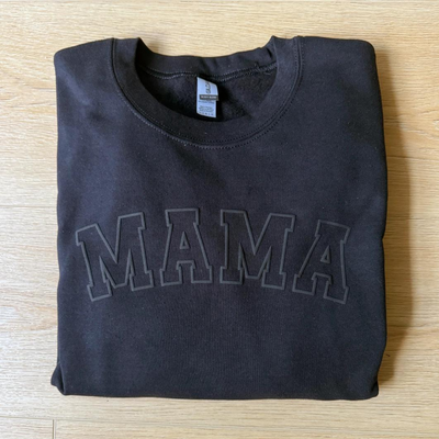 Mama Varsity Letter Embossed Puff Sweatshirt for Women