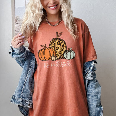 It's Fall Y'all Pumpkins Fall Comfort Colors Tee