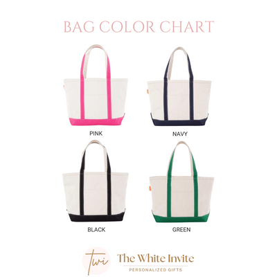 Embroidered Color Block Canvas Tote Bag Custom