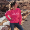 Mama Sweatshirt Embossed Puff Graphic Sweatshirt Pink