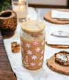 Glass Tumbler Personalized Flower Iced Coffee Cup with Name