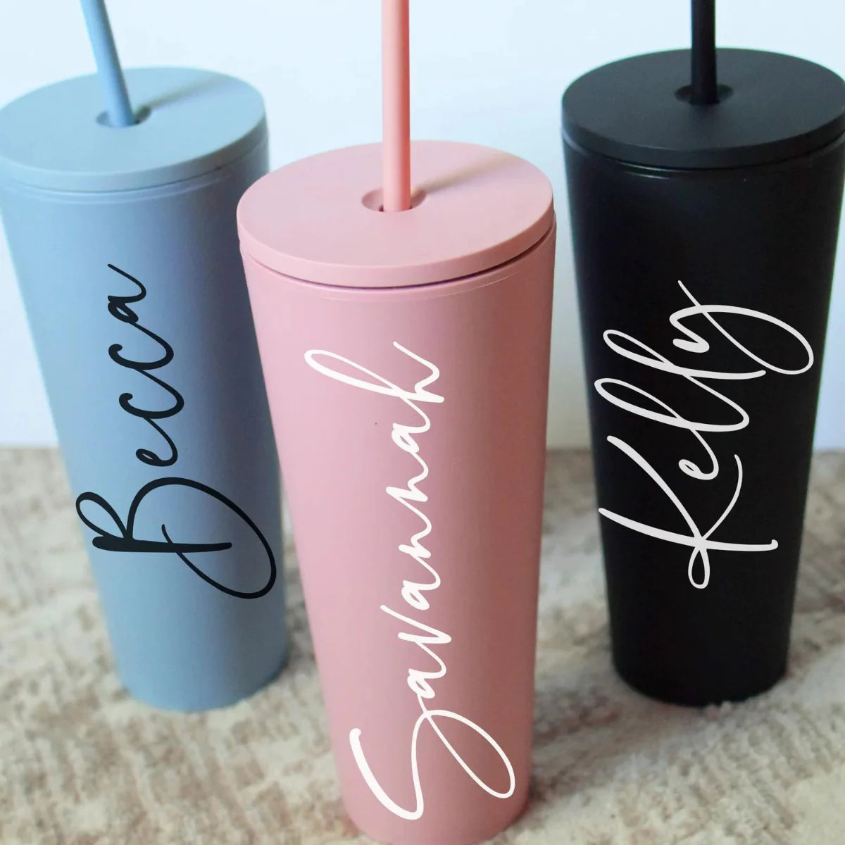Double Wall Personalized Tumbler with Straw 24 oz | Acrylic Custom Tumbler  with Straw | Lid and Straw | Personalized Gifts for Women