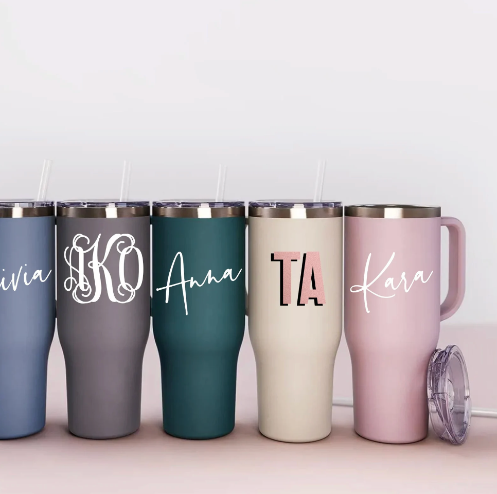 Personalized Stainless Steel Travel Coffee Mug With Handle
