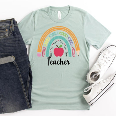 Pencil Rainbow Teacher | Teacher Graphic Tees