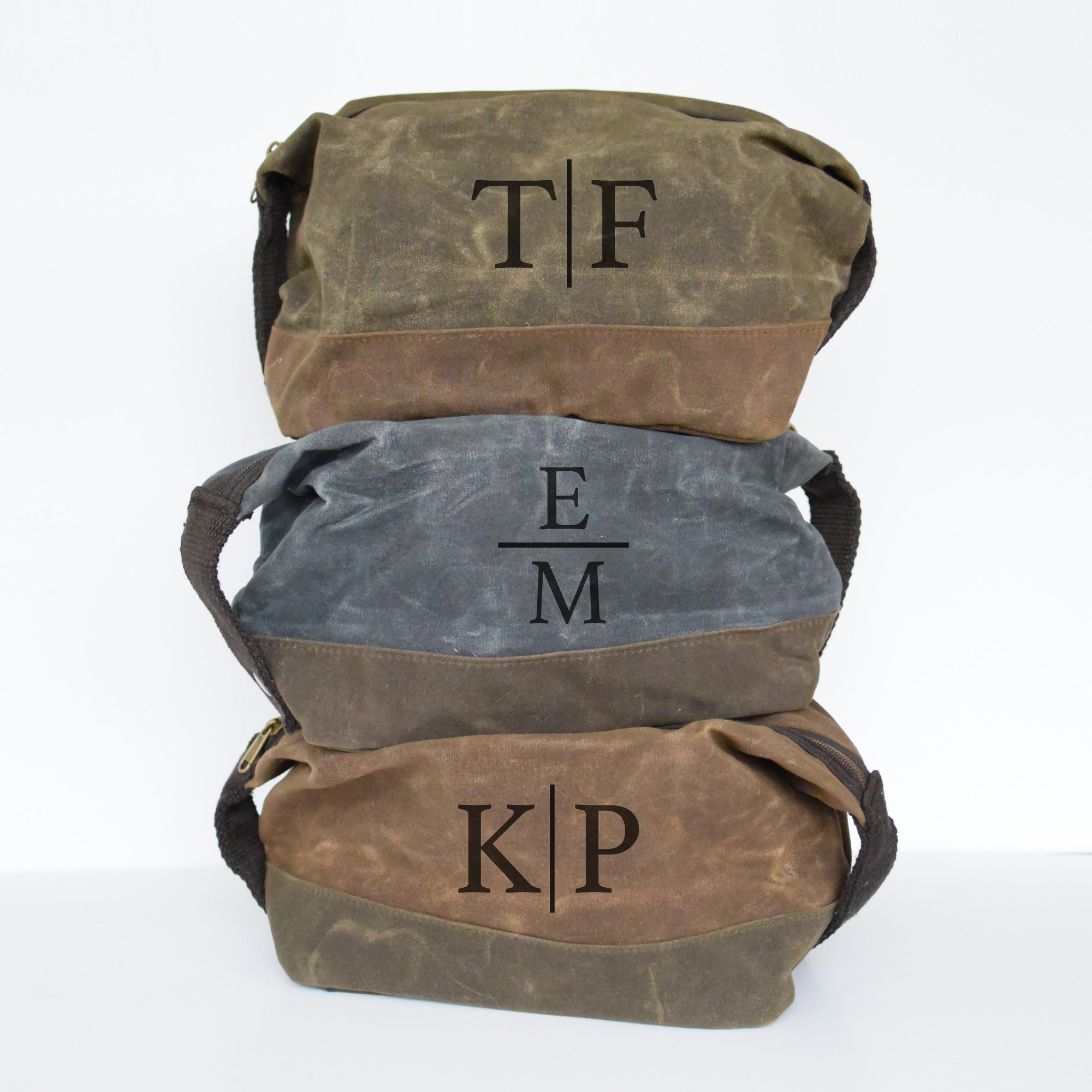 Personalized Leather Toiletry Bag Dopp Kit Groomsmen Gift Shaving