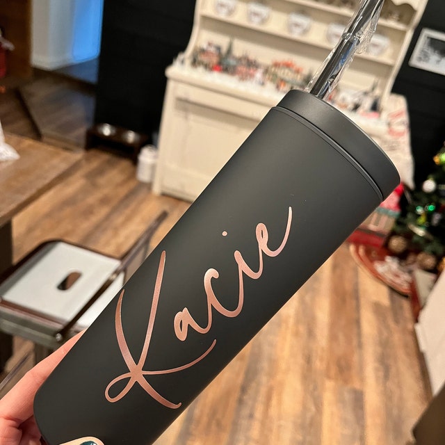 Stainless Steel Wine Tumbler Bulk with Lid, Personalized Rose Gold