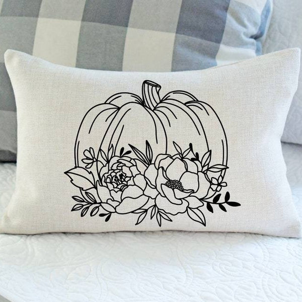 Raven and Pumpkin Pillow Raven Bowl Filler Autumn Pillow 